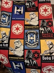 Camelot Fabrics Star Wars TIE Fighter & Darth Vader Graphic Block 2 YRDS 43″ W
