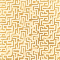 Zinc Textile Embroidered Labyrinth Velvet Fabric- Labyrinth / Ochre 3 yd Z801/03
