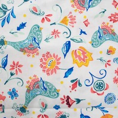 Pioneer Woman Cotton Quilting Fabric BTHY Birds Turquoise Pink Floral Half Yard