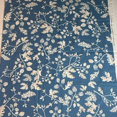 Vtg 2007 Ikea Sweden Fabric By Sissi Edholm & Lisa Ullenius Blue Leaves 60Wx32L