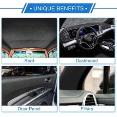 Car Headliner Replacement Fabric 20″ x 60″ Black Interior Trim DIY Roof Repair