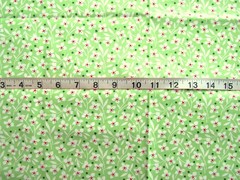 1/2 yd Cotton Fabric by Windham Fabrics Green with White Flowers