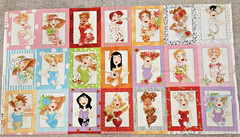 VTG Loralie Harris PORTRAIT Fabric Panel OOP Whimsical Ladies Cotton 24″x44″