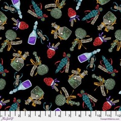 Rachel Hauer for Free Spirit, “Storybook” – the Poison Bottles Fabric BTY x 43″