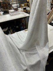 Damask Jacquard Brocade Fabric 110 Inch Wide Sold By The Yard – White