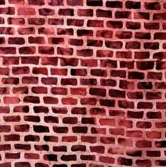 New 12″ Wide x 45″ Long Jo-Ann Fabrics Red Beige Brick Pattern Cotton Sew Quilt