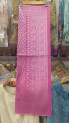 Thai Silk Fabric Pink Silver Brocade Traditional Thai Textile 2 Yards