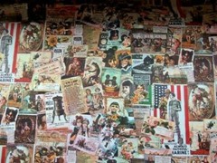 America Fabric Old Poster Textile Polyester 60″x 40″ no:562