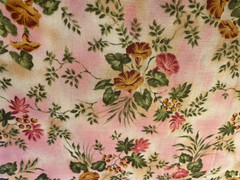 Beth Ann Bruske for David Textiles 100% Cotton Fabric Floral Pink & Cream 2 Yds