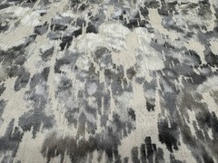 Weitzner Abstract Cut Velvet Floral Uphol Fabric- Hana / Pewter 3.10 yd T1045/01