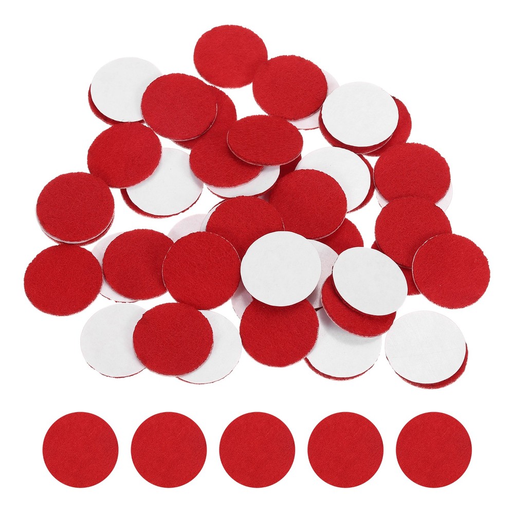 100 Pcs 9/16″ Red Adhesive Felt Circles DIY Non-Woven Felt Pads Stickers Dots