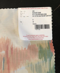 QUADRILLE Mandarin Moire in Salmon, Green 12 1/4 x 28″ Cotton Blend Fabric