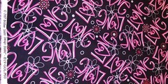 1 Yard x 44″ Cotton Quilting Qabric Valentines Day LOVE TOSSED Ribbons CUPID