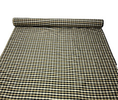 DUPIONI SMALL CHECK BLACK CREAM BEIGE 100% SILK MULTIPURPOSE FABRIC BY YARD 54″W