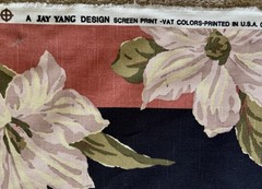 Jay Yang Floral & Stripe Fabric on Roll Approx. 190″ x 56″ – Large