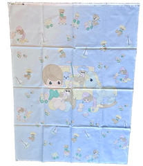 VTG `96 Precious Moments Boy & Toys # 1095 Pastel Crib Panel Spectrix 46″x35″
