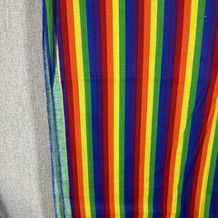 3.56 Yards Rainbow Stripe Fabric 42” Wide Multicolor Bright Striped Cotton