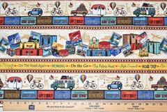 OOP Cotton Fabric Timeless Treasures “On the Go” Quilting Bicycles Travel