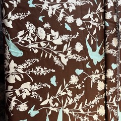 4Yards Fabric Joel Dewberry BUNGALOW SATEEN SWALLOW STUDY / CHOCOLATE #SAJD-022