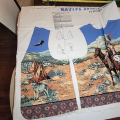 VTG Spring Industries Native Spirit Vest Cut & Sew One Size Horse Eagle Print