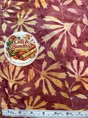 Timeless Treasures Tonga Quilting Fabric by the 1/4 yard Autumn Leaves Merlot