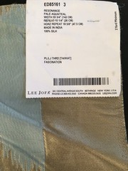 Threads by LEE JOFA Resonance in Pale Aqua/Teal 17 1/2″ Silk Fabric Sample