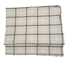 Unbranded Vintage Fabric 60”x 92″ Cotton Plaids Beige Black White