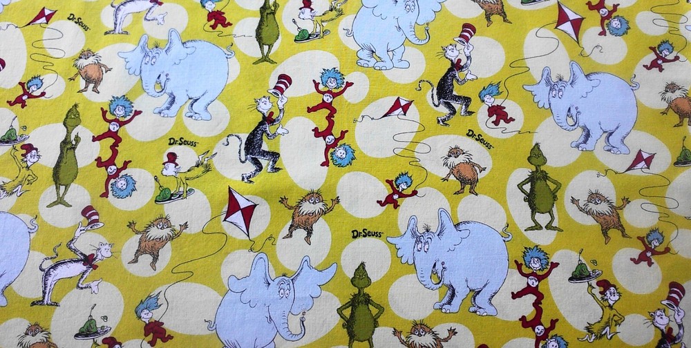 Robert Kaufman Dr Suess CELEBRATE Cotton Fabric 56.5×43