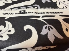 Fabric Lot 3 Yd 54 W Waverly Garden Party “One Wish” Floral Damask Black White