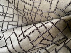 2YD ZINC TEXTILE Kiesler Jacquard Velvet Silver Grey Fabric Belgium $680 Retail