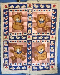 VIP Cranston Print Works Quilted Teddy Bear Panels for Crib or Pillows 36″ x 42″