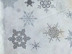 1 yard WINTER CELEBRATION Red Rooster SILVER SNOW FLAKES 25201 cotton fabric OOP