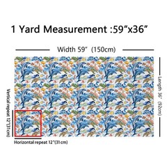 Manfei Marine Animals Sea Turtles Fish Starfish Waterproof Fabric By The Yard
