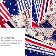7pcs Patriotic American Flag Strips Decoration Cotton DIY Craft Sewing 16×20″