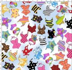 Cotton Assorted Suits Blue Sky Bathing Suits Summer Fabric Print by Yard D413.46