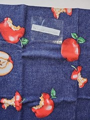2x Lot Blue Red Apple Print Cotton Sewing Craft Quilting Fabric Interior