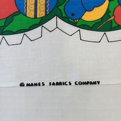 Vintage Manes Fabric Co. Holiday Toyland Wreath And Bow Cotton Cut And Sew Panel