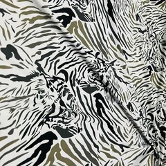 Animal Print Zebra with Gray Spandex Fabric 60″ wide by the Yard for Swimwear