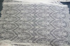 Off white eyelash lace fabric chantilly scalloped fabric soft french lace fabric