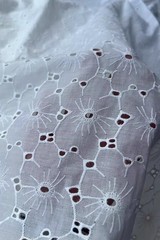 Cotton Embroidered Cutwork Eyelet Lace Fabric Floral Dress Wedding Kids Craft