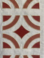 Travers Zimmer Rohde Linen Carson Tile 396 Peach Pink Upholstery Fabric 4yd