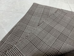 Loro Piana Wool Seersucker Fabric Wool Brown Plaid 3.1m/ 3.4yd Italy Summer