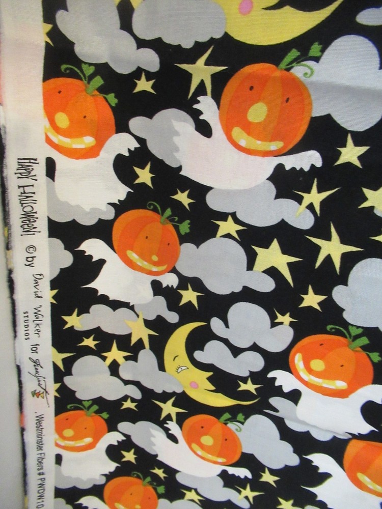 Westminster Fibers ” PUMPKINS GHOST MOON STARS” VTG RARE SZ 25″X44″ NEW