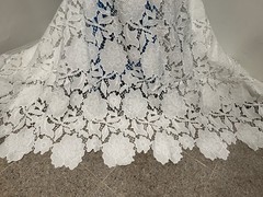 White Embroidered Lace Fabric 50” Width Sold By The Yard