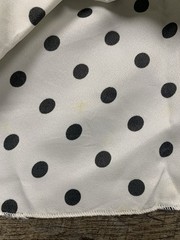 Vintage Black Polka Dots White Fabric 43” X 75” 2 Yards Polyester ? Craft Dot