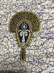 African Tribal Mask Homeland Fashion Company Cotton Fabric 58”x108” 3yards