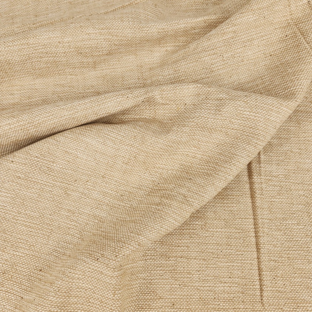 Beige and Tan Woven Cotton Fabric 2 3/8 yds 45″ wide Vintage 1980s