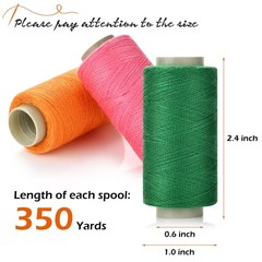 12 Color Sewing Thread Kit, Needle and Polyester Threads 350 yards, colorful