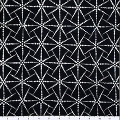 1 Yard Cut of Lunn Fabric Bubble Grid Batik 100% Cotton 2776 Black & White