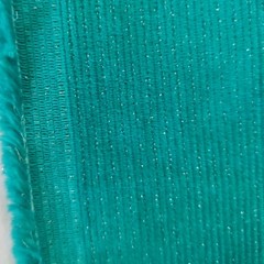 Peacock Turquoise Corduroy Fabric Ribbed Cotton 4.25 Yards Silver Accents 153×43